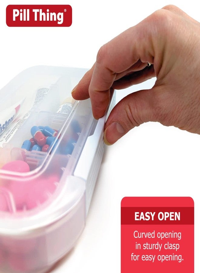 pill thing Large Pill Organizer, 8 Compartment Big Pillbox for Travel, Airtight Design, Easy Travel Medication Management, Adjustable Dividers, Gasket Waterproof Med Box with Medication Map (Clear - 1 Pack) - Image 4